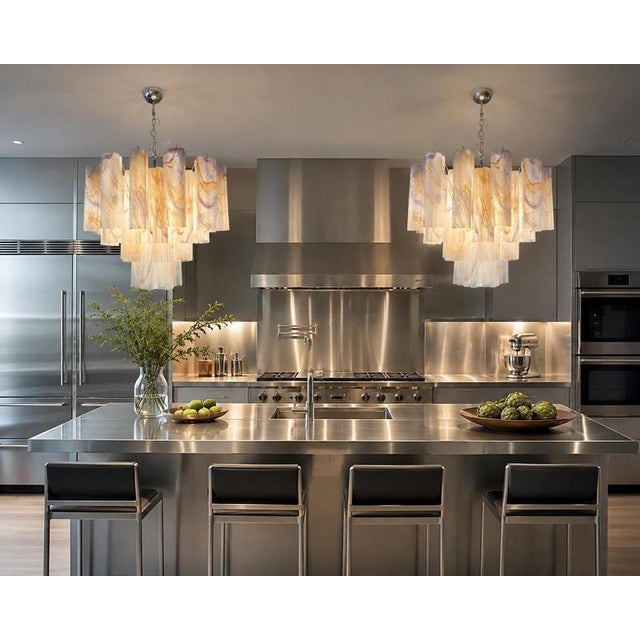 Vintage Murano Glass Chandeliers, 1990, Set of 2 For Sale - Image 11 of 15
