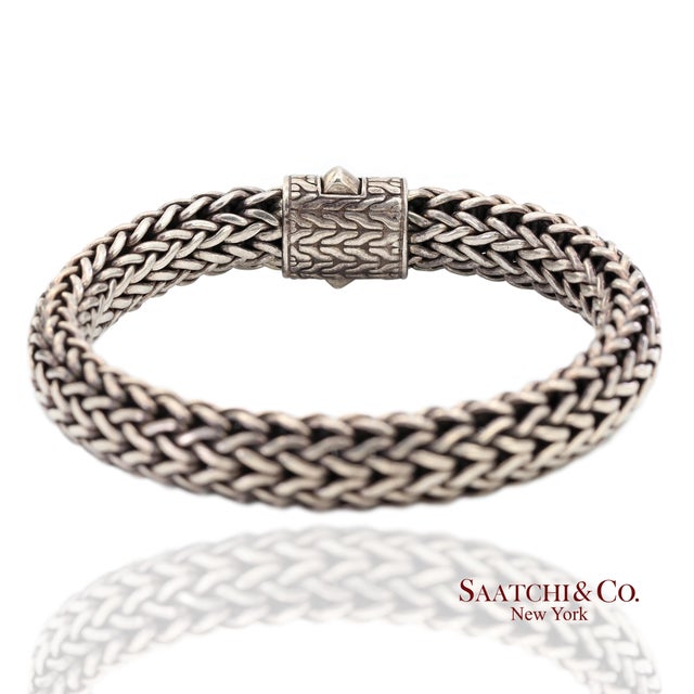 Early 21st Century John Hardy Sterling Silver Woven Chain Bracelet For Sale - Image 5 of 14