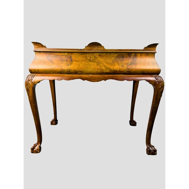 1970s 1970s Italian Wood Burl Wood Tea Table One Drawer For Sale - Image 5 of 16