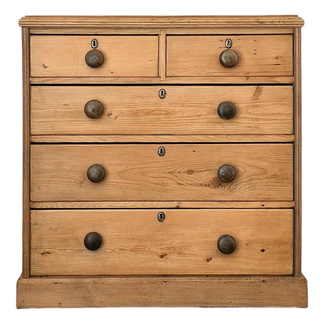Antique English Pine Chest of Drawers (Dresser) - Circa 1880 #12 For Sale