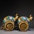 Turquoise 1980s Gilt Bronze & Cloisonné Dragon Teapots / Ewers - Turquoise Enamel - a Pair For Sale - Image 8 of 10