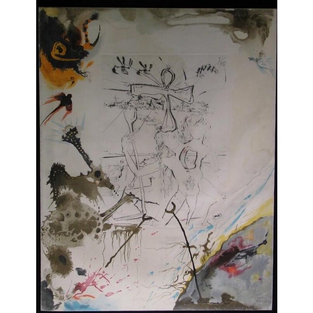 ARTIST: Salvador Dali TITLE: Moses & Monotheism Moses & Akhenaton MEDIUM: Etching on soft glove sheepskin SIGNED: Hand...