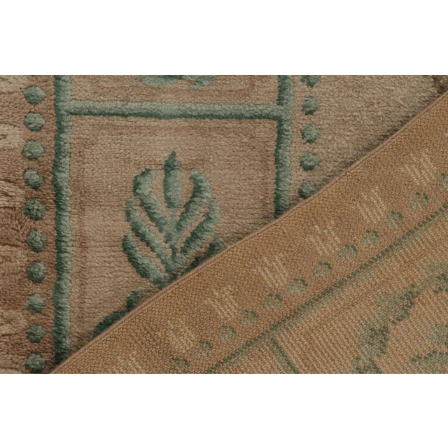 Textile Late 19th Century Antique Savonnerie Rug in Beige-Brown & Green Floral Patterns, From Rug & Kilim For Sale - Image 7 of 8