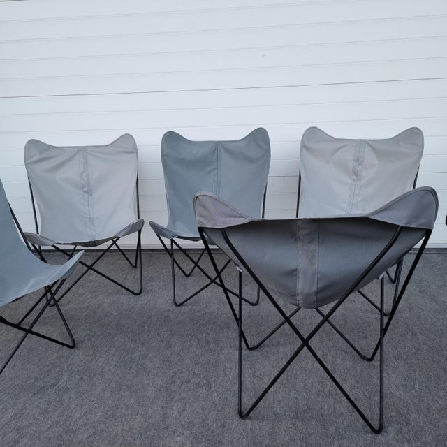 Butterfly Armchairs attributed to Jorge Hardoy-Ferrari for Knoll, 1960, Set of 5 For Sale - Image 6 of 18