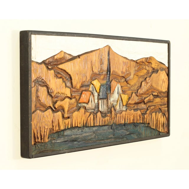 1970s Jean-Claude Gaugy Carved Wood Panel For Sale - Image 4 of 7