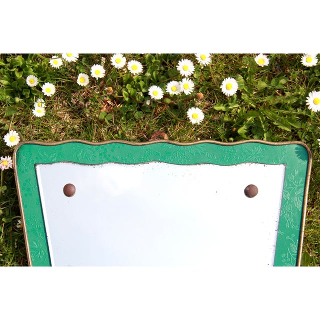 Vintage Italian Brass Mirror, 1950s For Sale - Image 9 of 13