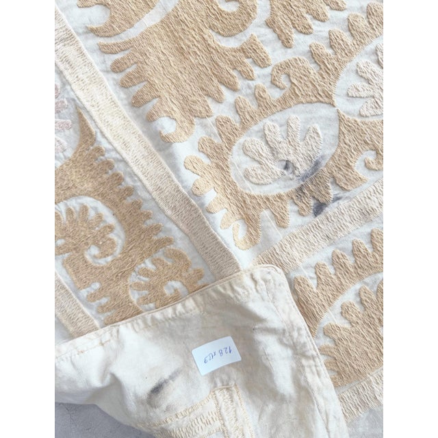 Handmade Bukhara Suzani Textile Wall Art - 4'2'' X 4'7'' For Sale - Image 9 of 9