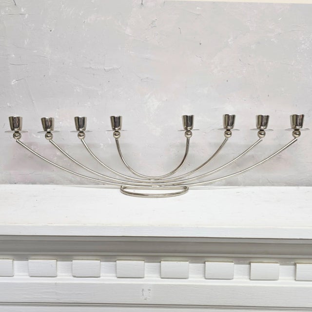 Vintage Silver Candelabra Grandmillennial Table Centerpiece For Sale - Image 4 of 18