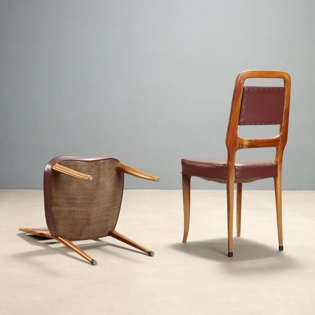 Vintage Dining Chairs with Beech Frame, 1950s, Set of 6 For Sale - Image 10 of 11