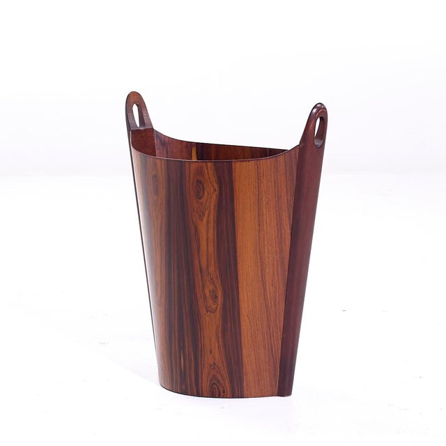 Wood Einar Barnes for p.s. Heggen Mid Century Norwegian Rosewood Paper Bin For Sale - Image 7 of 10