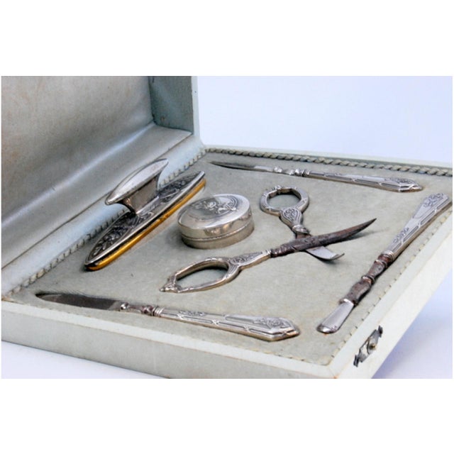 Silver Manicure Case, Set of 6 For Sale - Image 4 of 6