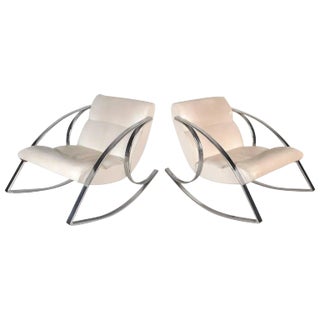 Mid-Century Modern Rocking Chairs in the Style of Milo Baughman For Sale