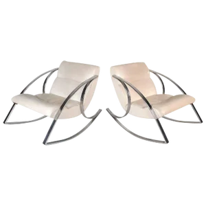 Mid-Century Modern Rocking Chairs in the Style of Milo Baughman