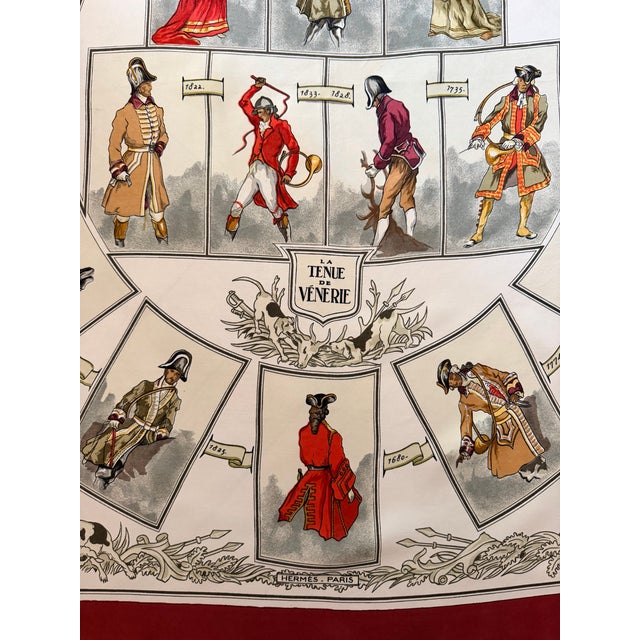 1960s Hermès Tenue De Vénerie 1964 Silk Scarf Designed by Charles Hallo For Sale - Image 5 of 12