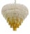 Large Clear and Amber Triedro Murano Glass Chandelier For Sale