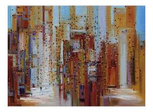 Abstract "Sunny Streets" Original Artwork by Ekaterina Ermilkina