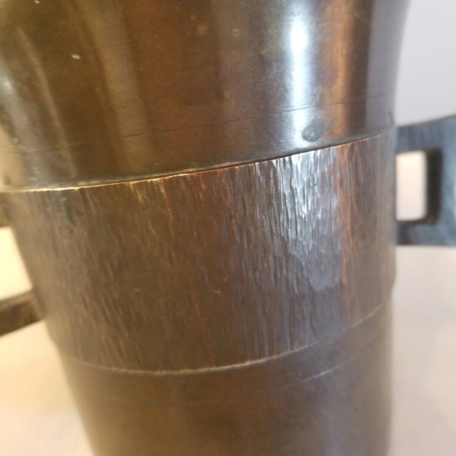 Mid 20th Century Flare Lip Bronze Mortar Cup With Handles For Sale In Chicago - Image 6 of 8