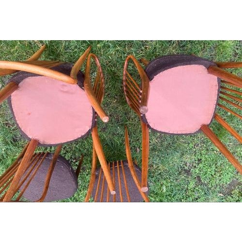 Vintage Wooden Chairs in the style of Charles Ramos, 1950s, Set of 6 For Sale - Image 5 of 9