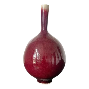 Early Large Ceramic Vase with Sang-de-boeuf Glaze by Brother Thomas Bezanson
