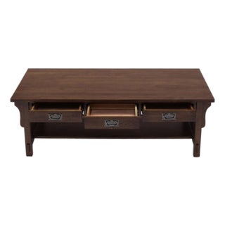 Mission Crofter Style 6 Drawer Coffee Table - Walnut For Sale