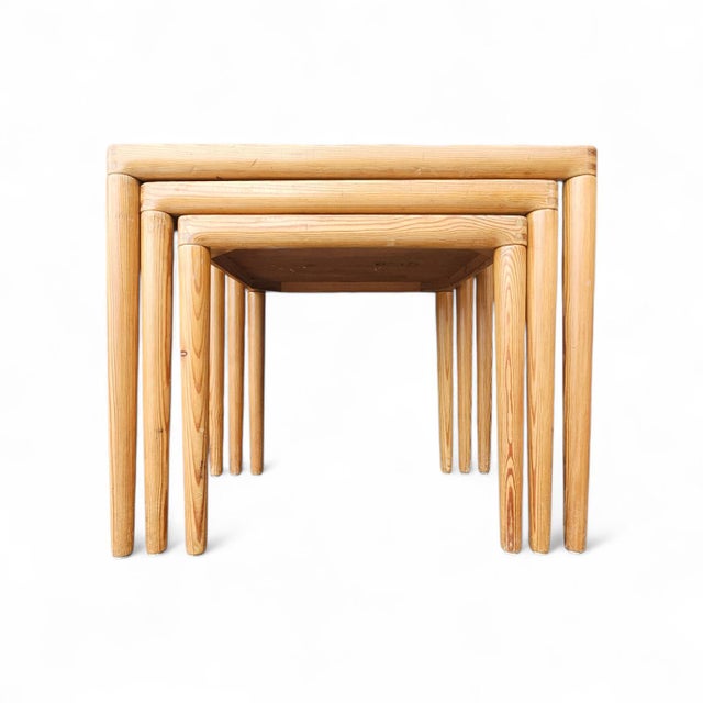 Brown Oak Nesting Tables by Henry Walter Klein for Bramin, 1970, Set of 3 For Sale - Image 8 of 18