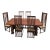 Late 20th Century Custom Arts and Crafts Mission Style Oak Dining Table With Six High-Back Chairs For Sale