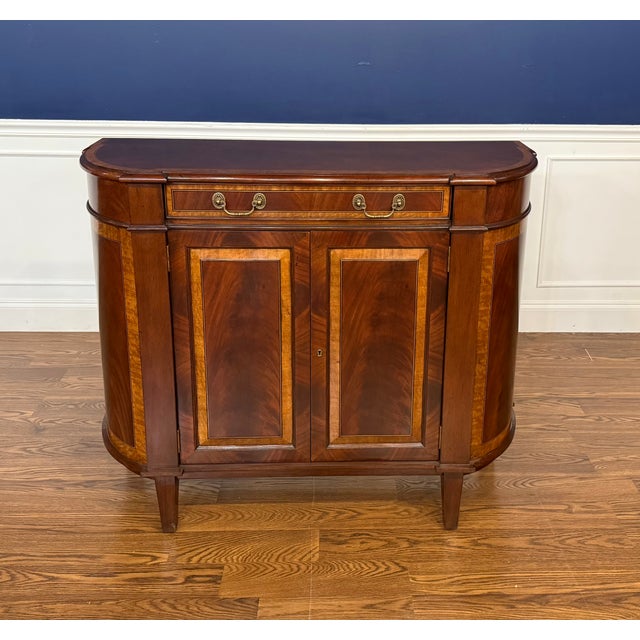 Hepplewhite Mahogany Console Cabinet by Leighton Hall - Showroom Sample For Sale In Atlanta - Image 6 of 8