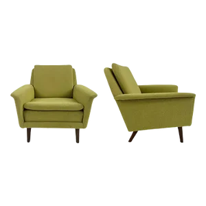 Folke Ohlsson for Fritz Hansen MCM Lounge Chair in Green Upholstery, a Pair