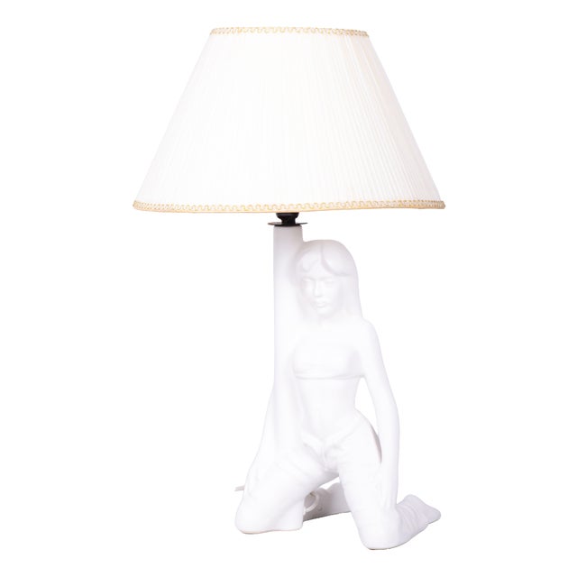 Mid-Century Figural Table Lamp in Ceramic, 1970s For Sale