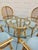 Franco Albini 1970s Franco Albini Style 5-Piece Rattan & Glass Dining Set – Highback Peacock Chairs For Sale - Image 4 of 15