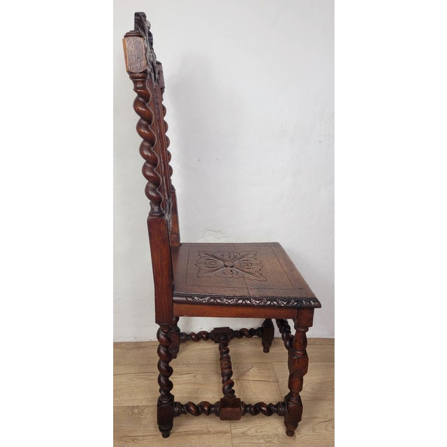 Jacobean Style Gothic Hall Chair, 1890 For Sale - Image 18 of 18
