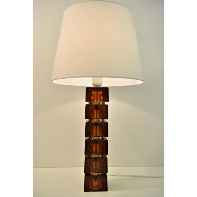 Art Glass Table Lamps by Carl Fagerlund for Orrefors, Set of 2 For Sale - Image 12 of 13