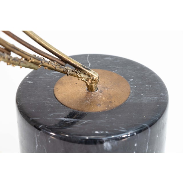 Stone Curtis Jere Brass Spiral Brutalist Articulating Table Sculpture on Marble Base For Sale - Image 7 of 7