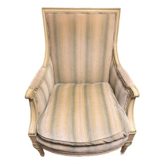 1960s Henredon Schoonbeck Louis XVI Style Down-Filled Bergère Armchair For Sale
