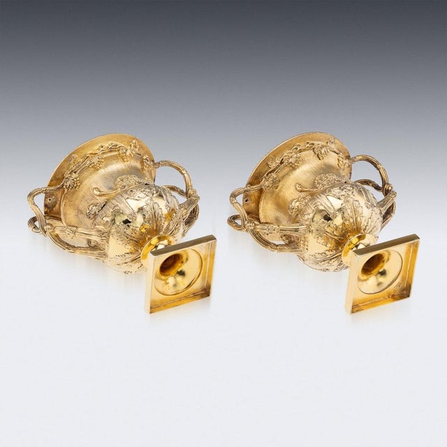 20th Century British Silver-Gilt Warwick Vases from Asprey, 1914, Set of 2 For Sale - Image 16 of 18