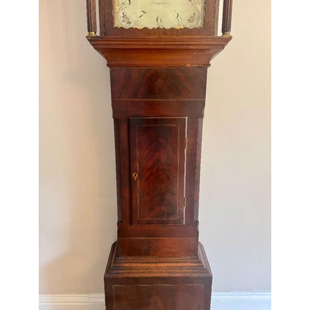 Metal Antique Mahogany Longcase Clock, 1800 For Sale - Image 7 of 8