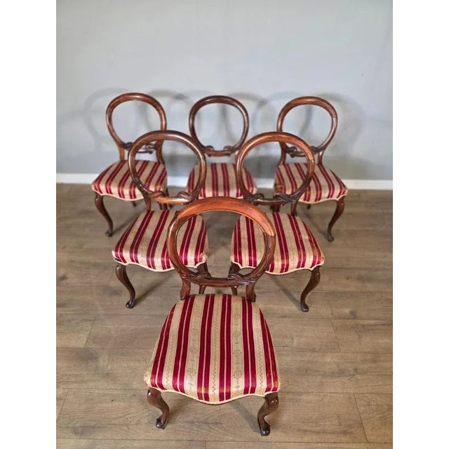 Victorian Balloon Back Chairs in Rosewood, Set of 6 For Sale - Image 10 of 10
