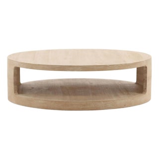 Modern Round Open Oak Coffee Table For Sale