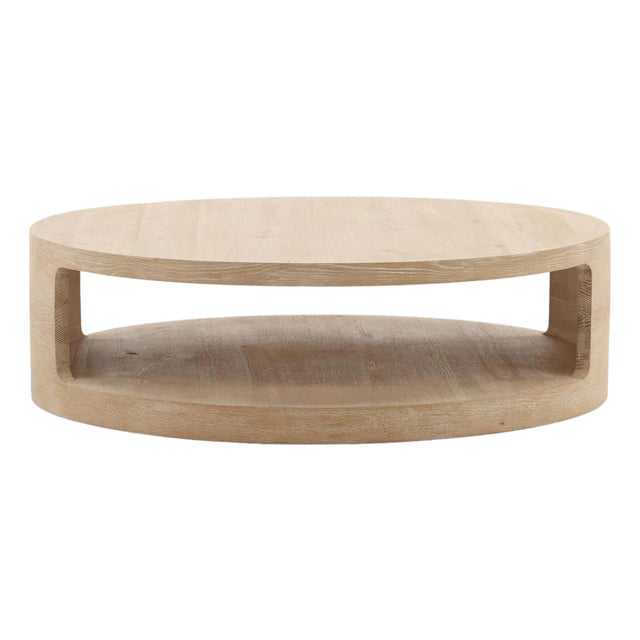 Modern Round Open Oak Coffee Table For Sale