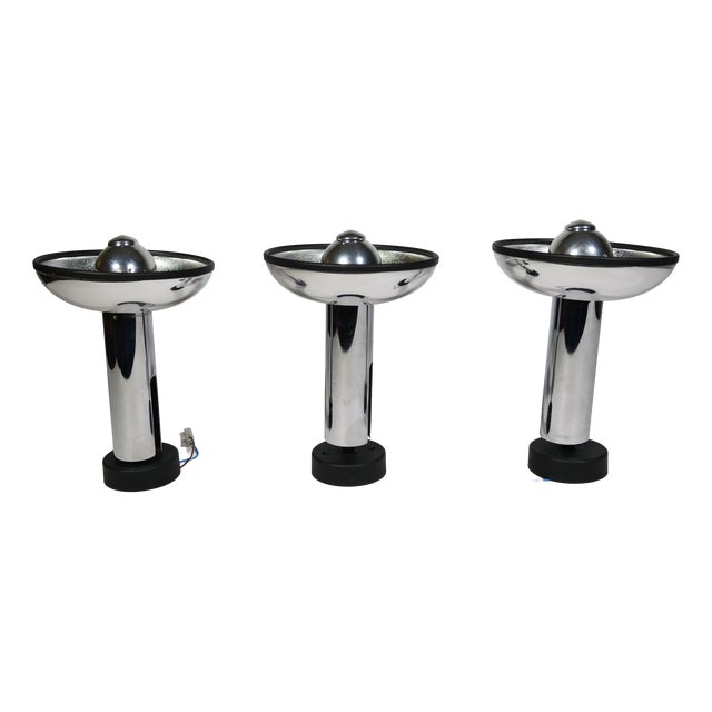 Space Age Chrome Wall Lamps by Staff, 1970s, Set of 3 For Sale