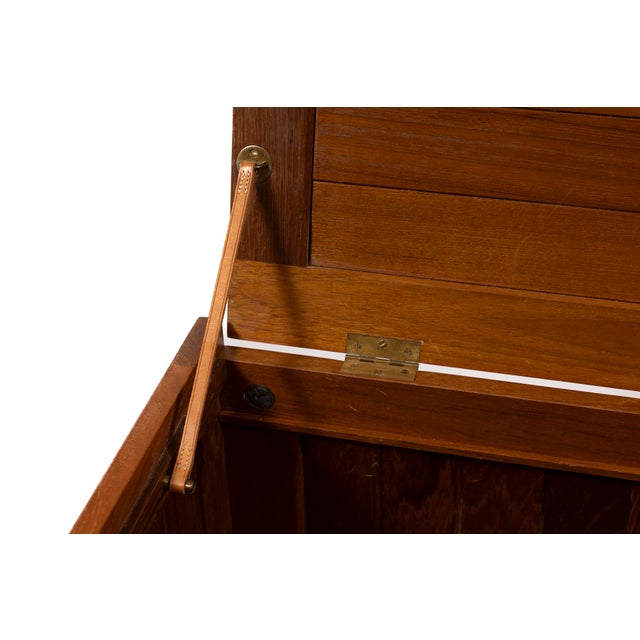 Wood 1960s Illums Bolighus Teak & Leather Blanket Chest For Sale - Image 7 of 8