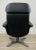 Timeless Mid-Century Modern Eames Inspired Italian Black Leather Lounge Chair and Ottoman, warm mahogany finished wood...