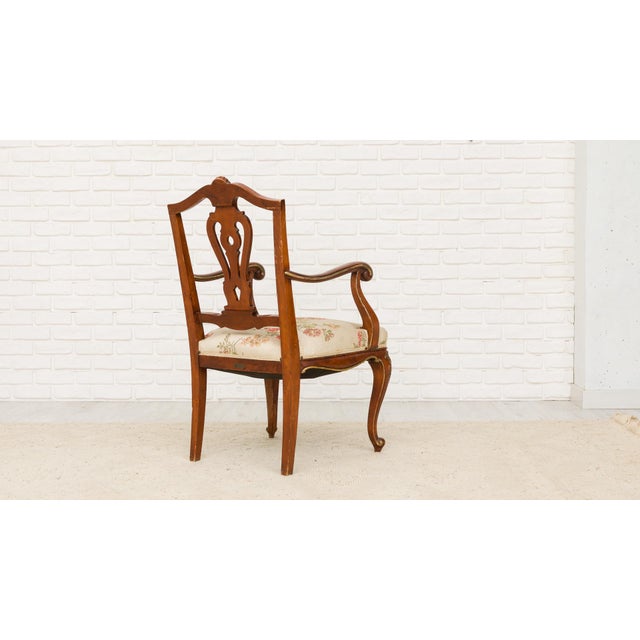 Carved Armchair with Gilt Details by Muebles Manonellas, 1950s For Sale - Image 3 of 7