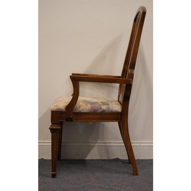 Late 20th Century Thomasville Bardini Collection Italian Neoclassical Tuscan Style Dining Arm Chair 40821-822 For Sale - Image 5 of 12