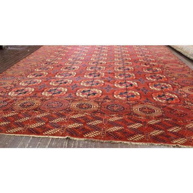 Mid 19th Century Antique Turkoman Tekke Main Rug For Sale - Image 9 of 13