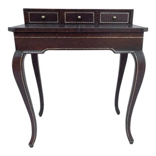 Vintage Leatherette Writing Desk or Vanity For Sale