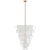 AERIN for Visual Comfort Signature Loire Cascading Chandelier in Gild with White Strie Glass For Sale