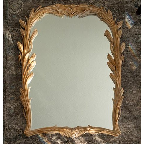 20th Century Carved Wheat Stalk Mirror by Chelini Giovannini, Made in Italy For Sale - Image 4 of 9