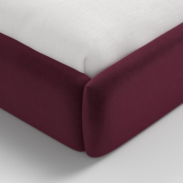 Tori Platform Bed in Raisin Slub Velvet, Full/Double For Sale In Chicago - Image 6 of 7