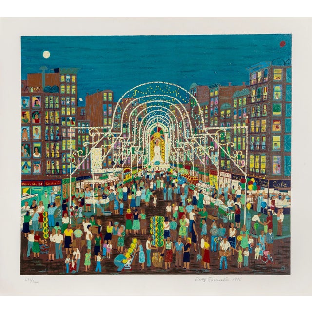 Feast of San Gennaro, Ralph Fasanella Screen Print For Sale